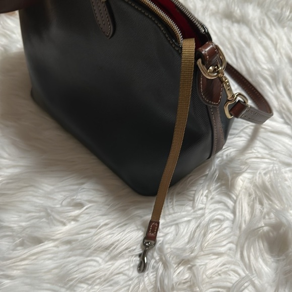 Vintage Dooney & Bourke Black/Brown, Leather bag w/ crossbody strap - Picture 10 of 15